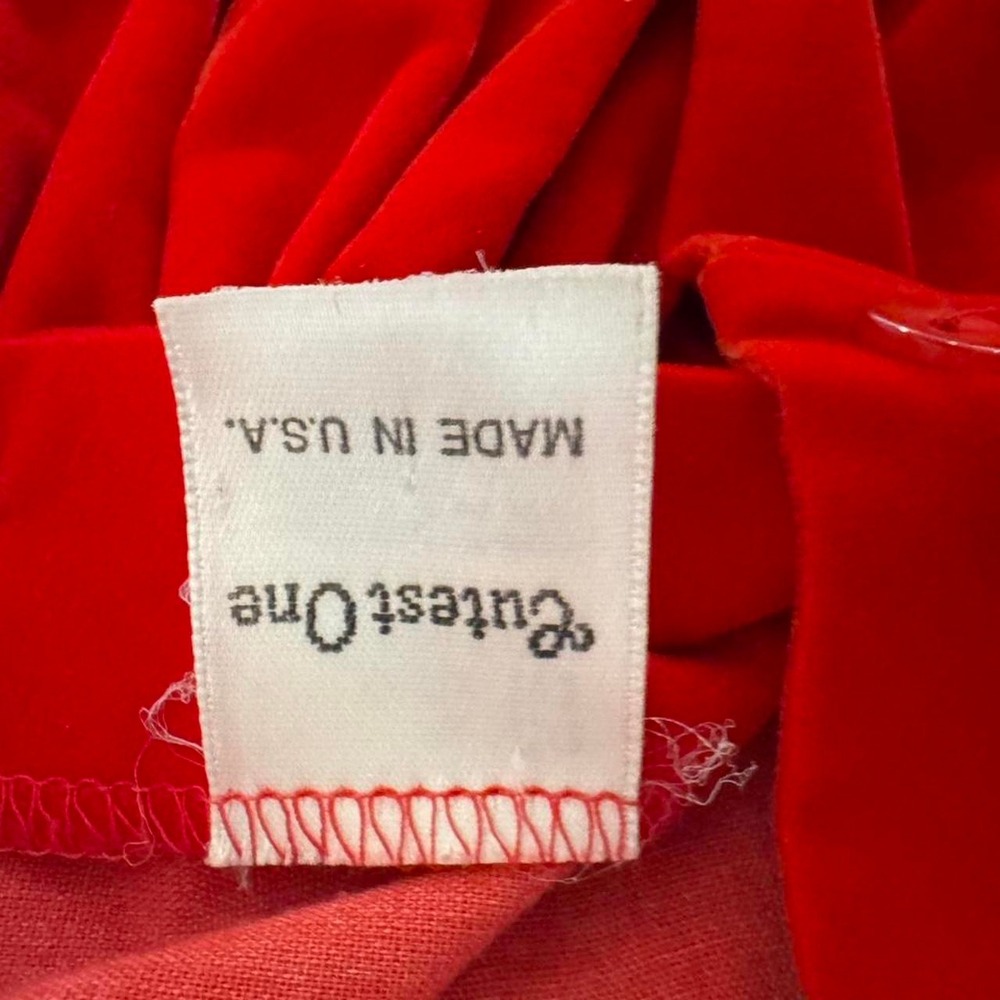 VTG Cutest One Velvet Lace Trim Dress Kids 3T Red Holiday Coquette Cottagecore - Picture 6 of 7